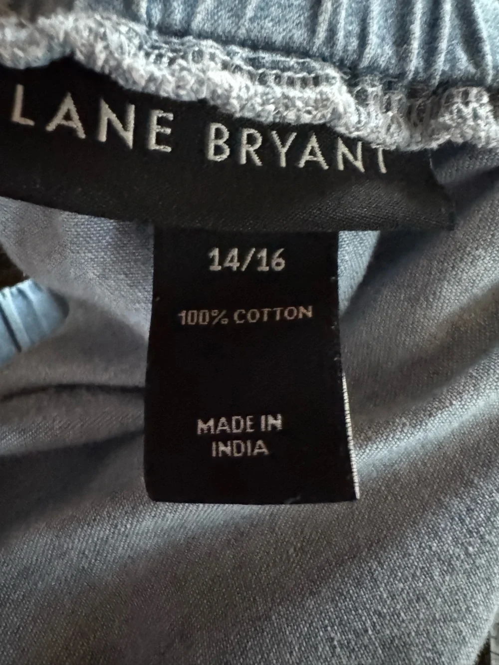 Lane Bryant 100 % Cotton Blue Tiered Denim Maxi Skirt size 14/16